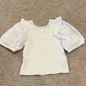 Zara Ivory Puff Sleeve Blouse